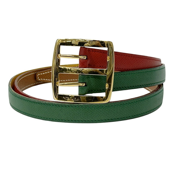 Hermes Hermès Women's Couchvel Belt Multicolor Brown Green Yellow and Re...